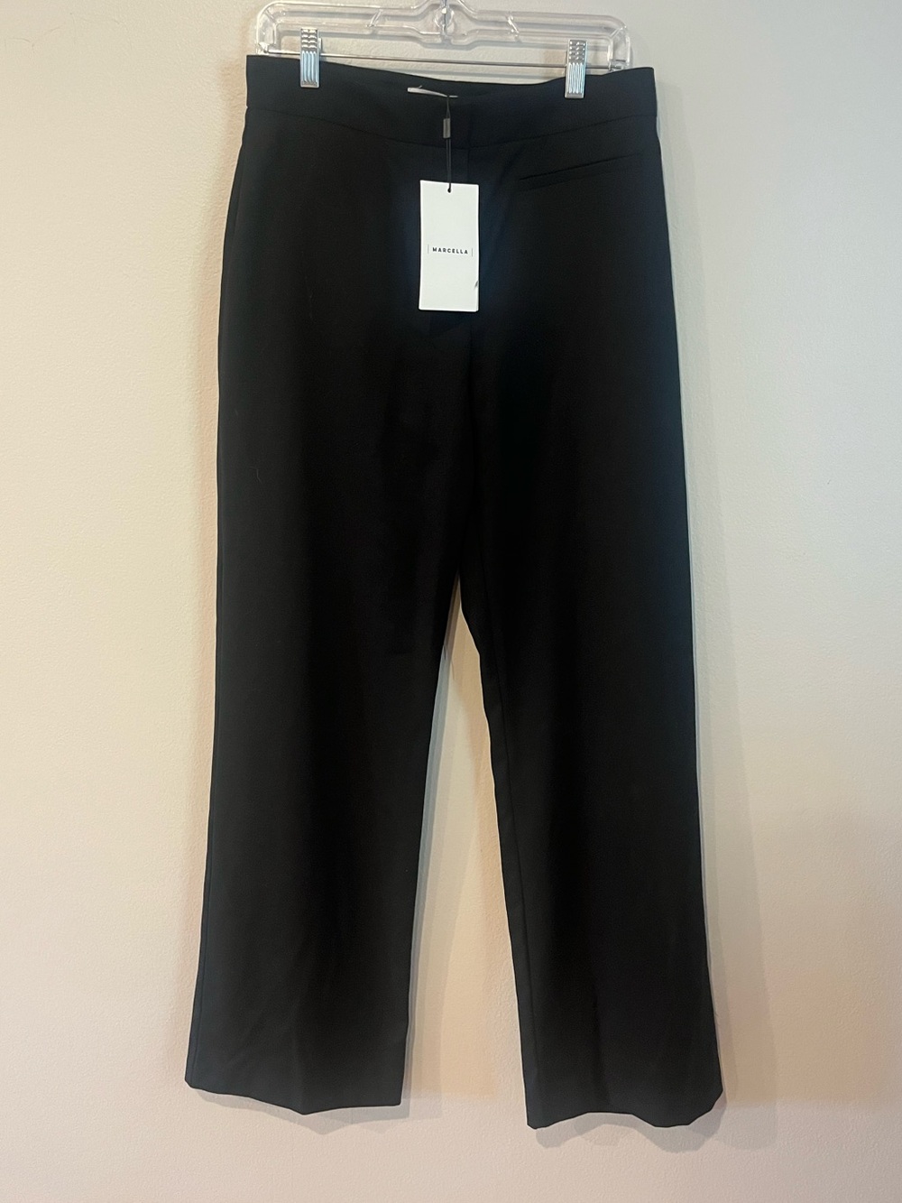 Marcella NYC Jackson Black High Rise Straight Leg Pants M NWT